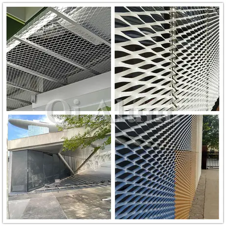 Méseau en aluminium expansé décoratif pour façade de garde-corps extérieur