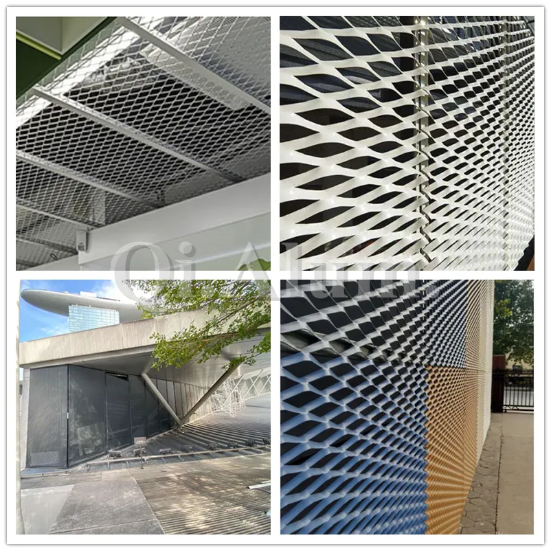 Méseau en aluminium expansé décoratif pour garde-corps extérieur et façade — Foshan Qi Aluminum Decorative Materials Co. Ltd