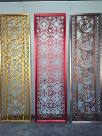 Nouveau design chinois, panneaux décoratifs en alliage d'aluminium ancien, cloisons de pièce en métal découpé au laser