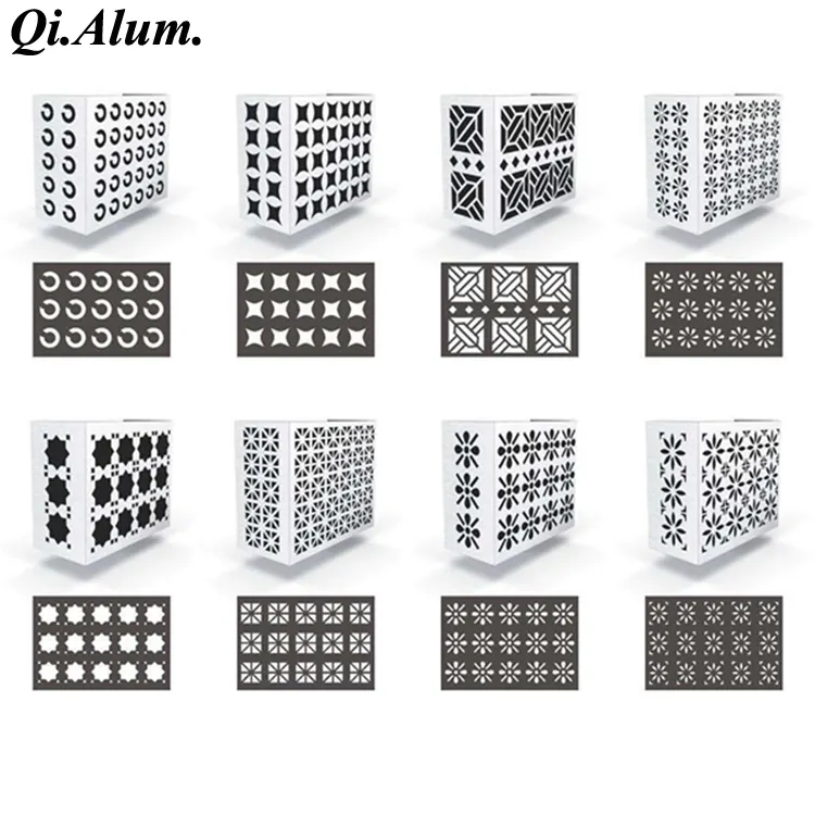 Habillages décoratifs pour climatiseur en aluminium, habillage mural en aluminium