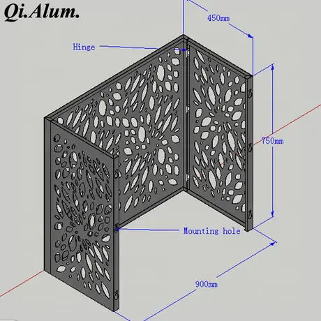 Panneau décoratif en aluminium pour couverture de climatiseur, protection