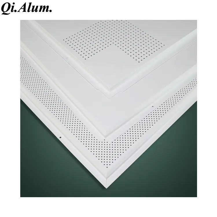 Panneau de plafond en aluminium à mailles carrées perforées personnalisé — Foshan Qi Aluminum Decorative Materials Co. Ltd