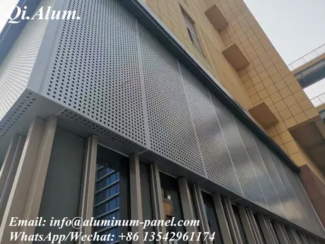 Panneaux décoratifs extérieurs en aluminium perforé, façade, matériau de construction