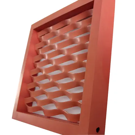 Mésh métallique en aluminium à revêtement PVDF, conception personnalisée, mésh aluminium vue 4