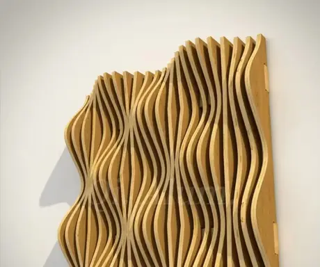 Revêtement mural en aluminium 3D ondulé sur mesure pour décoration murale intérieure vue 3