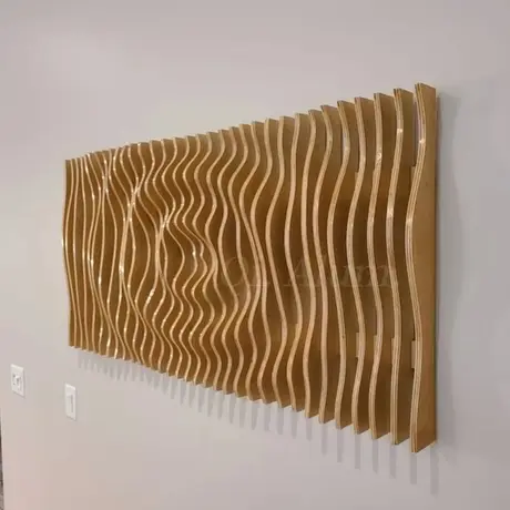 Revêtement mural en ondes 3D en aluminium sur mesure pour décoration murale intérieure
