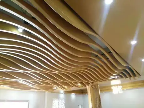 Revêtement mural en aluminium 3D ondulé sur mesure pour décoration murale intérieure vue 5