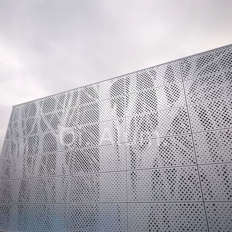 Feuille alu perforée ronde pour bâtiment, panneau mural extérieur décoratif métal vue 4