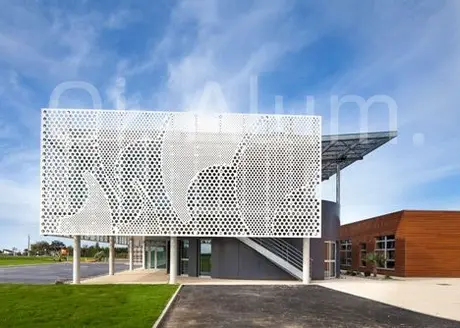 Feuille alu perforée ronde pour bâtiment, panneau mural extérieur décoratif métal vue 5