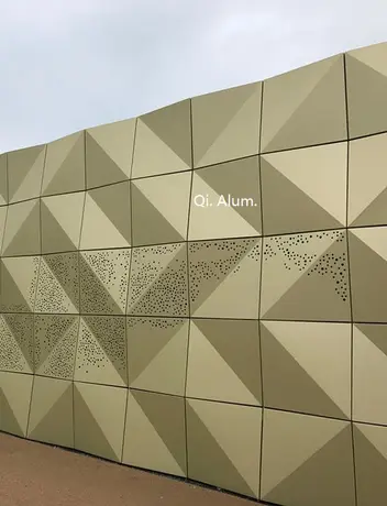 Panneau mural en aluminium plein 3D moderne pour façade extérieure et intérieure d'immeuble d'art vue 2