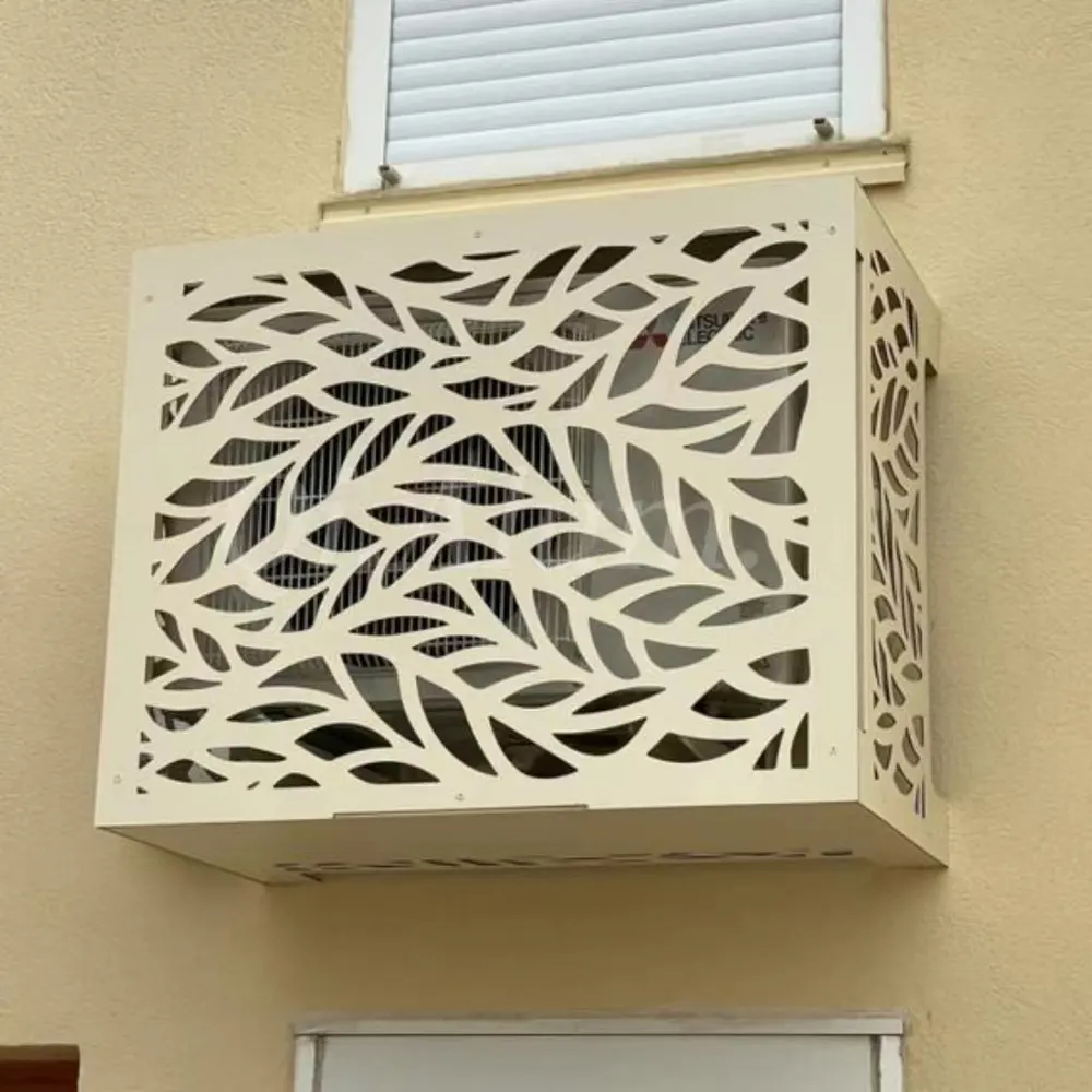 Panneaux en aluminium extérieurs en treillis métallique extensible pour habillage de climatiseur de fenêtre, bâtiment extérieur — Foshan Qi Aluminum Decorative Materials Co. Ltd