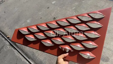 Panneau en aluminium écailles de poisson de 3 mm, design élégant pour travaux de revêtement de mur-rideau, vue 2