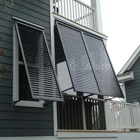 Volets anti-tempête, volet bahama, volet coulissant extérieur en aluminium pour porte, fenêtre, volets premium qualité durables vue 4