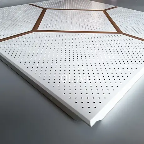 Plaque de plafond intérieure décorative en aluminium perforé pré-peint 600x600 mm — vue 7