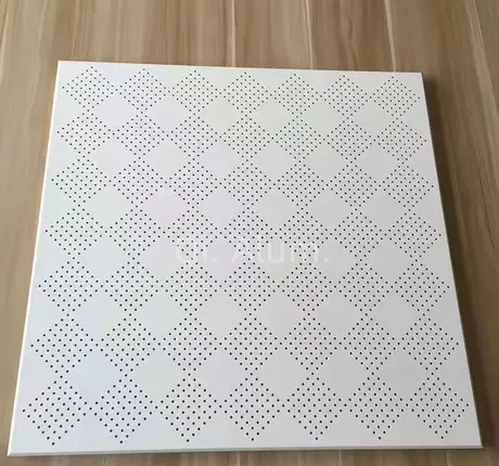 Plaque de plafond intérieure décorative en aluminium perforé pré-peint 600x600 mm — vue 2