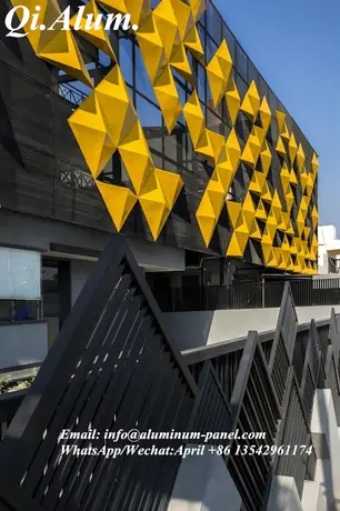 Panneau mural décoratif en aluminium 3D pour bâtiment, façade insonorisée