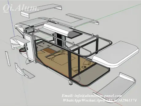 Modèle hôtel, habitat capsule spatial portable, capsule d'espace