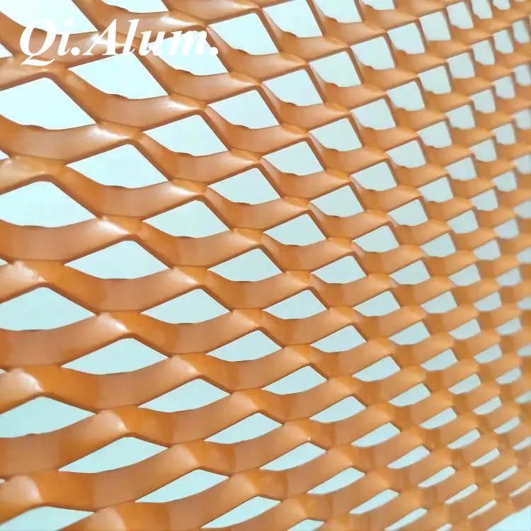Revêtement en treillis métallique expansé extérieur / revêtement en treillis métallique expansé en aluminium — Foshan Qi Aluminum Decorative Materials Co., Ltd