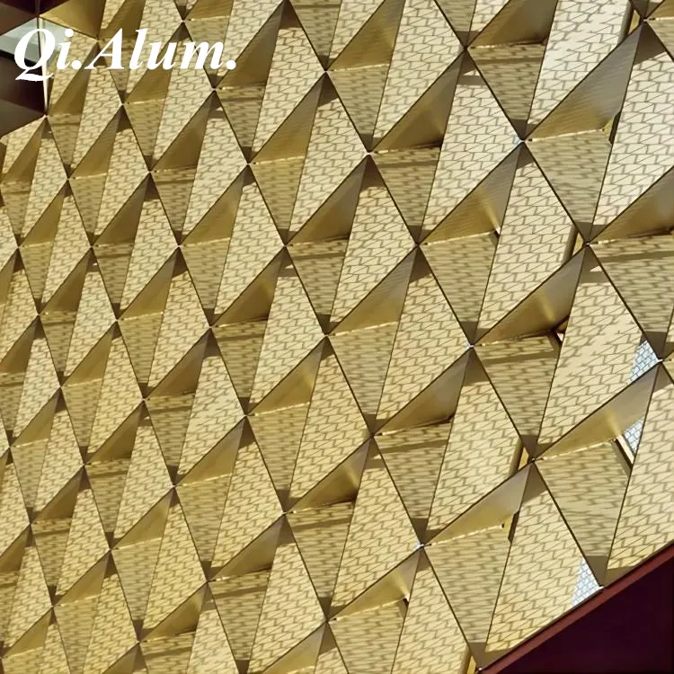 Conception de façade panneaux muraux extérieurs en aluminium 3D revêtement de rideau — Foshan Qi Aluminum Decorative Materials Co. Ltd