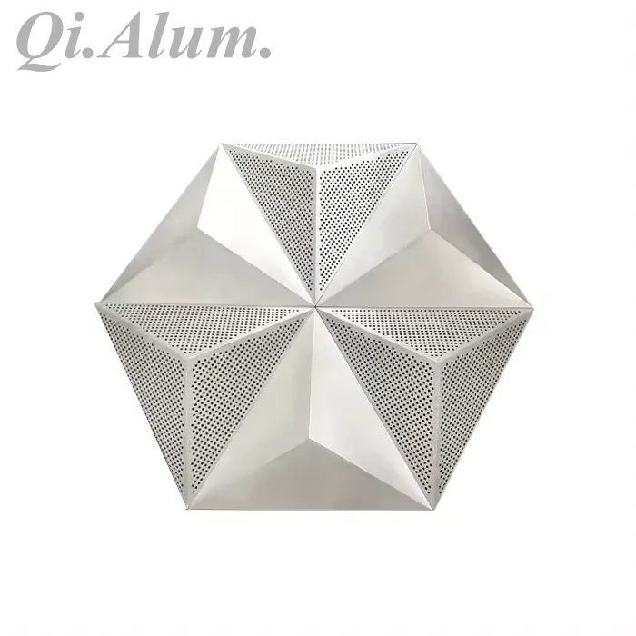 Panneaux métalliques aluminium pour revêtement mural extérieur 3D — Foshan Qi Aluminum Decorative Materials Co., Ltd