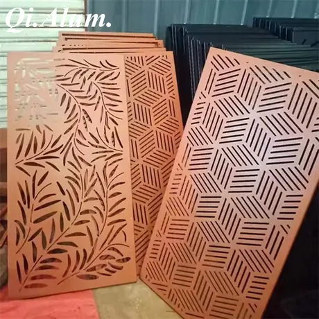 Panneau décoratif en aluminium laqué par poudre, découpe laser
