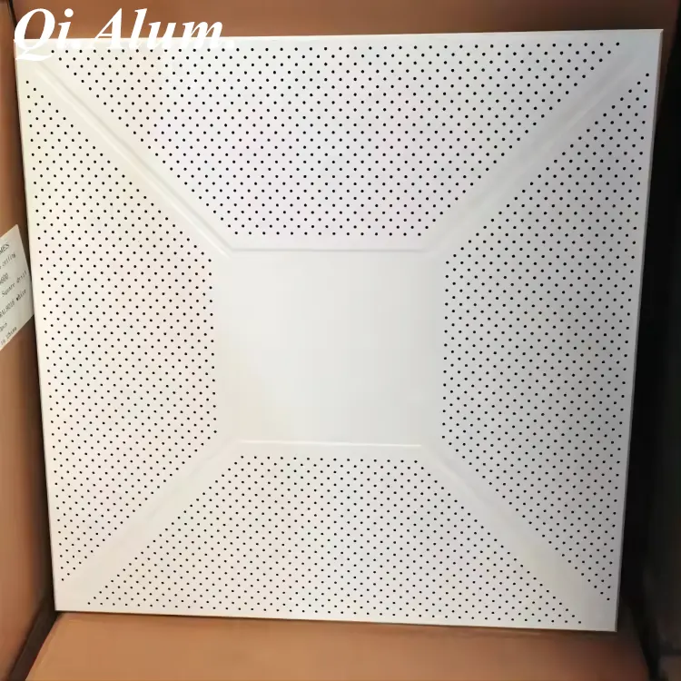 Plafond faux en aluminium, plafond suspendu décoratif en aluminium — Foshan Qi Aluminum Decorative Materials Co. Ltd
