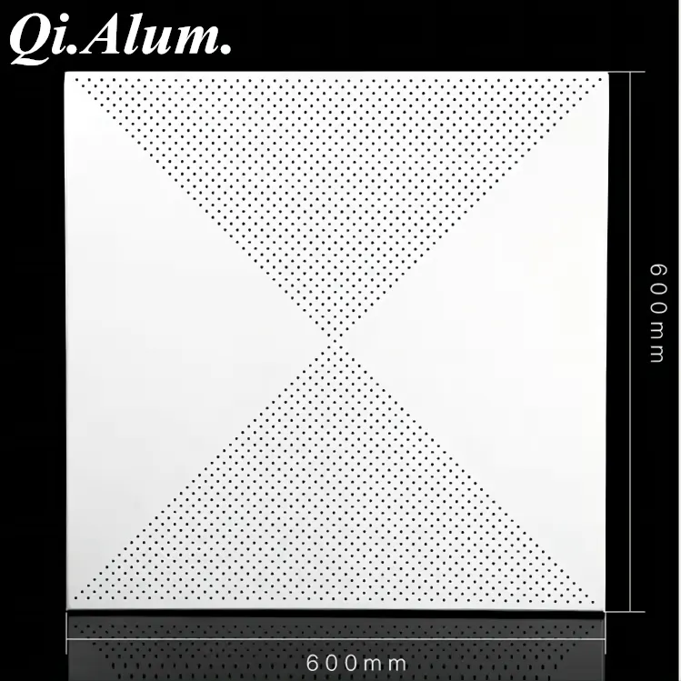 Plaques suspendues absorbantes sonores en aluminium, plafond décoratif en aluminium — Foshan Qi Aluminum Decorative Materials Co., Ltd