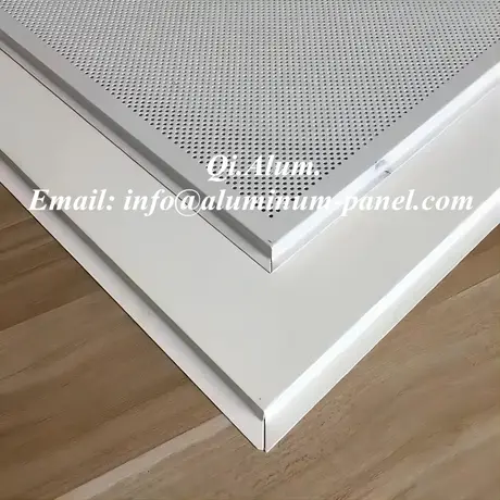 Plafonds métalliques absorbants sonore pour bureaux, panneau de plafond en aluminium