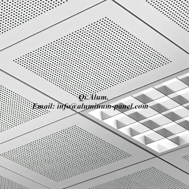 Plafond suspendu en aluminium type pose encastrée — Foshan Qi Aluminum Decorative Materials Co. Ltd